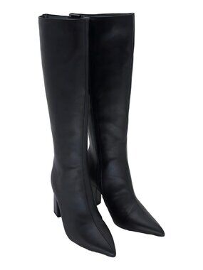 Wild Pair Islah Wide-Calf Block Heel Dress Boots Black 7M-WC